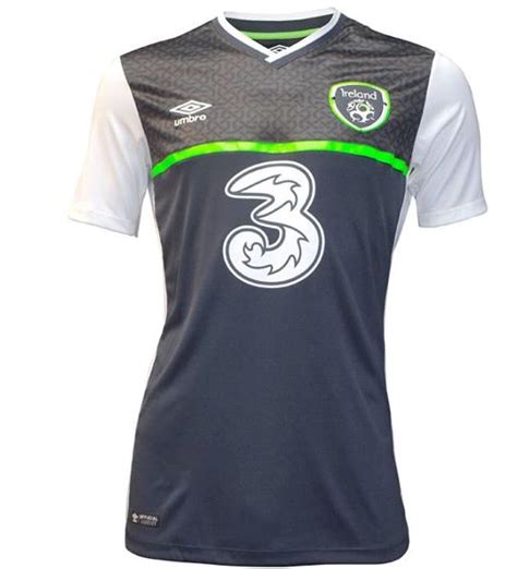 Grey Ireland Away Soccer Jersey 2016- Umbro Republic of Ireland ...