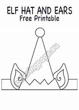 Printable Elf hat And Ears Template  Coloring Page sketch template