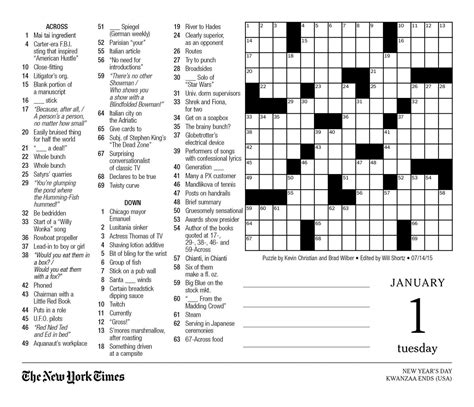 Free Printable New York Times Sunday Crossword Puzzles | Emma Crossword Puzzles