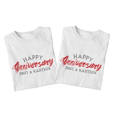 Happy anniversary Couples T-shirt: Personalised – The Style Salad