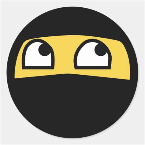 funny ninja emoji classic round sticker | Zazzle.com