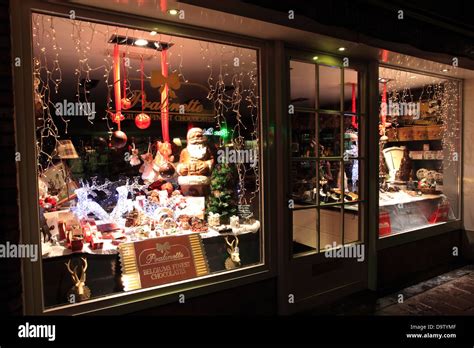 Belgium chocolate shop window display at christmas time, Market Stock ...