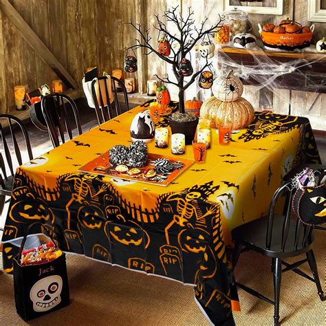 Amazon.com: MALLMALL6 3Pcs Halloween Themed Tablecloth Party ...