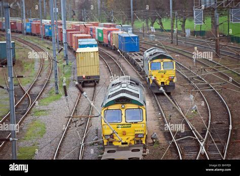 Freight trains, UK Stock Photo - Alamy