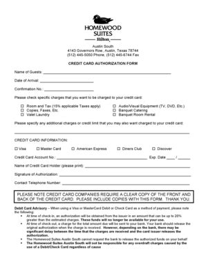 Homewood Suites Auth Form - Fill and Sign Printable Template Online