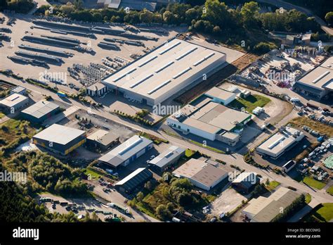 Aerial view : Industrial zone Stock Photo - Alamy