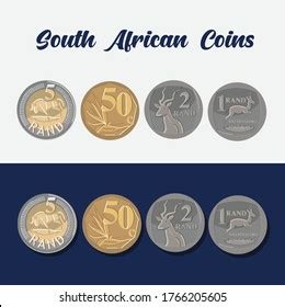 South African Coins One Rand Two Stock Vector (Royalty Free) 1766205605 ...