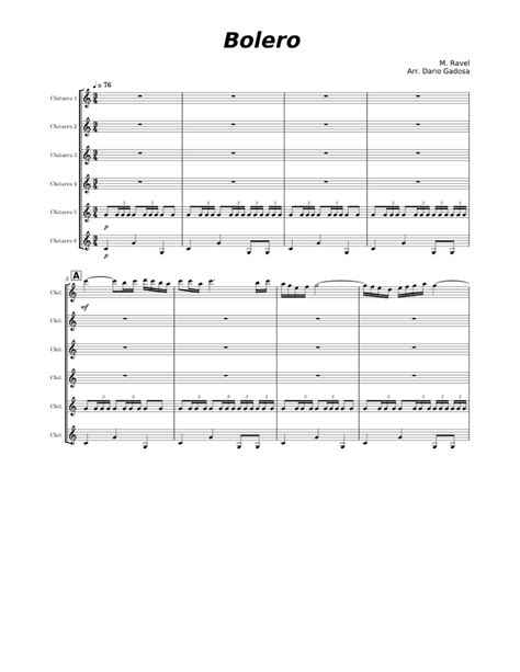 Bolero Sheet music for Guitar (Mixed Ensemble) | Musescore.com