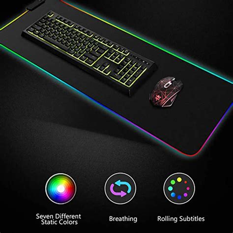 Led Lighting Gaming Mouse Pad RGB Oversized Glowing USB LED Light ...