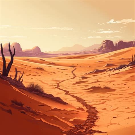 Premium AI Image | Desert landscape illustration