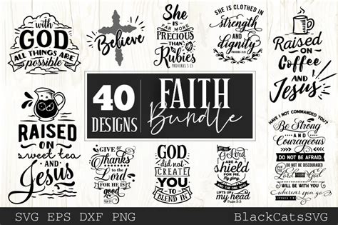 Faith SVG bundle 40 designs Christian SVG bundle By BlackCatsSVG ...