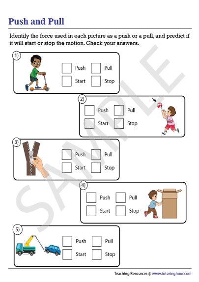 Changes In Motion Caused By Push Or Pull Worksheet 575