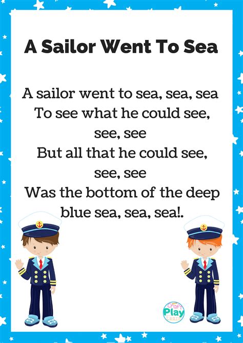 A Sailor Went To Sea Sea Sea: Lessons and Activities - Craft Play Learn