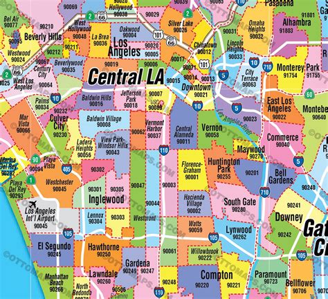 Printable Los Angeles Zip Code Map