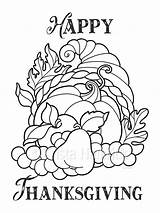 Thanksgiving Cornucopia Coloring Pages sketch template