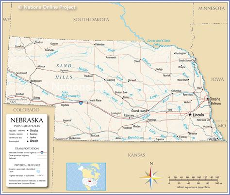 Reference Maps of Nebraska, USA - Nations Online Project