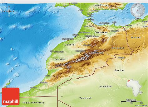 Physical Maps Of Morocco