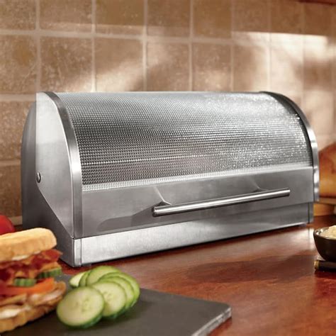 Brushed Stainless Steel Breadbox | Country Door | Brushed stainless ...