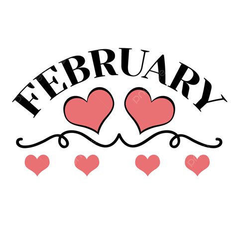 Line Art Svg Vector PNG Images, February Clip Art Line Decoration Valentine Svg, February ...