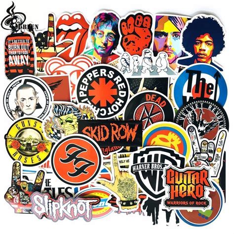 Rock Music Bands Stickers Pack (x52) Vinyl - Musicians - Linkin Park - Nirvana #Unbranded # ...