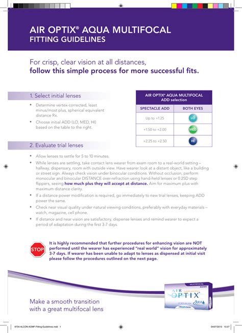 Ciba Air Optix Multifocal Fitting Guide - FitnessRetro