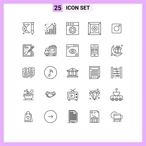 25 Thematic Vector Lines and Editable Symbols of instagram product ...