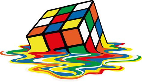 Rubik Cube Melted Original Artwork for Prints Posters Tshirts Sticker by Art-O-Rama Shop - White ...