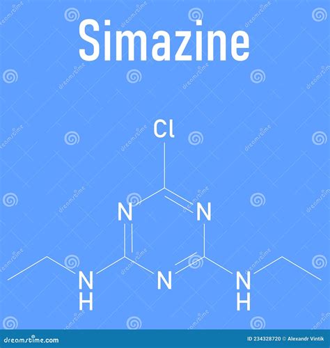 Simazine Herbicide Molecule. Skeletal Formula. Chemical Structure Vector Illustration ...