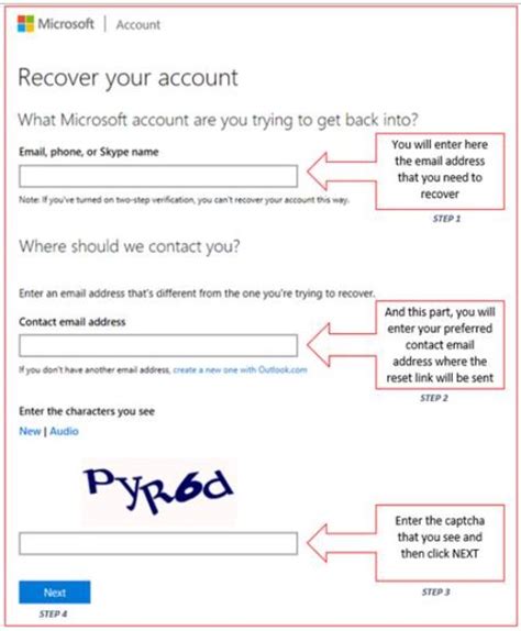 Microsoft Account Recovery Process - Online Validation - Microsoft ...