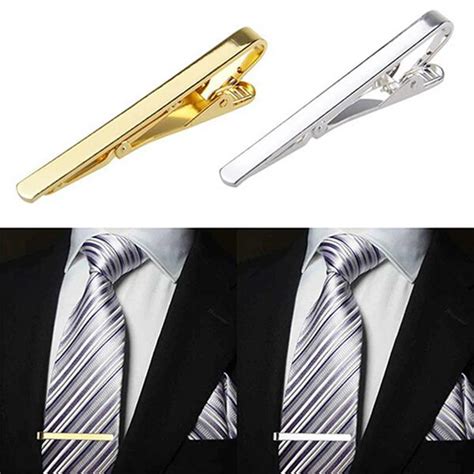 Men Tie Clips Fashion Metal Silver Gold Simple Necktie Tie Bar Clasp Clips Clamp Pins for Men ...