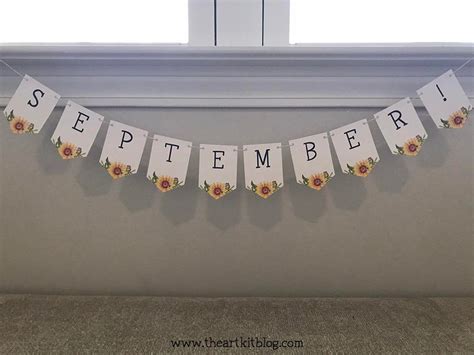 September Banner Printable, September Wall Art, Summer Fall Printable Download, Monthly Banner ...