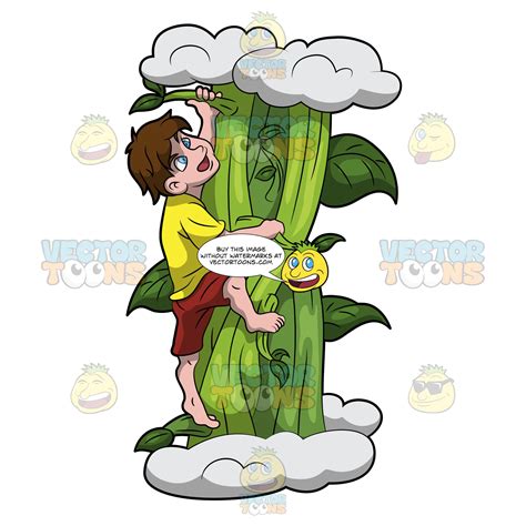 Jack Climbing Up The Giant Beanstalk – Clipart Cartoons By VectorToons