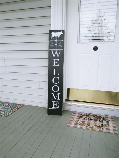 WELCOME SIGN welcome sign for front porch vertical welcome | Etsy in 2020 | Outdoor welcome sign ...