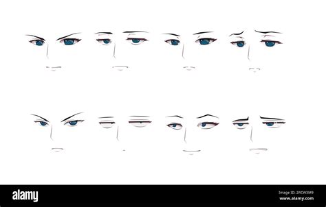 Anime manga expressions eyes set boy. Japanese cartoon style Stock Vector Image & Art - Alamy