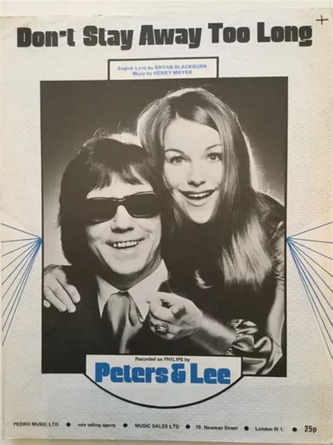 PETERS & LEE - 'Don't Stay Away Too Long' - 1970Er Vintage ...