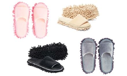 Premium Plush Mop Slippers with Detachable, Washable Bottoms | Groupon