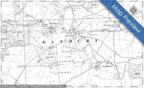 Historic Ordnance Survey Map of Danbury, 1895