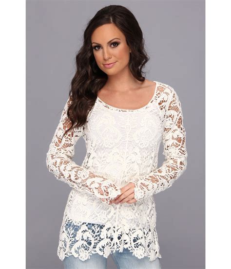 Lyst - Stetson Crochet Lace Tunic in White