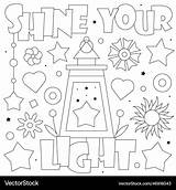 Shine Your Light coloring page Royalty Free Vector Image sketch template