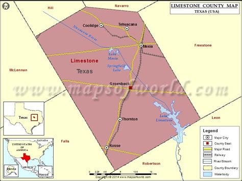 Limestone County Map | Map of Limestone County, Texas