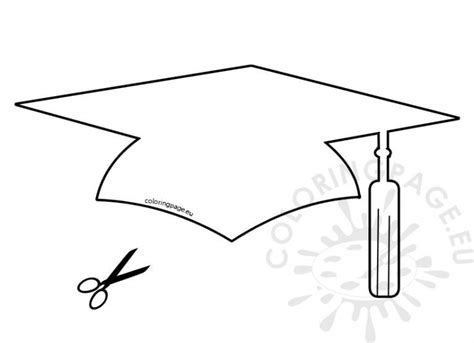 Paper Graduation Hat Template – Coloring Page