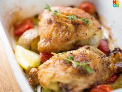 Roasted Chicken Thighs & Vegetables Recipe | NoobCook.com