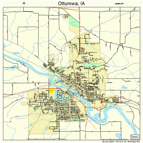 Ottumwa Iowa Street Map 1960465