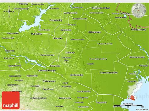 Physical 3D Map of Republic of Kalmykia