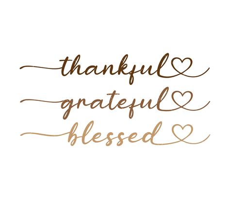 Thankful, Grateful, Blessed SVG, PNG, PDF, Inspirational SVG