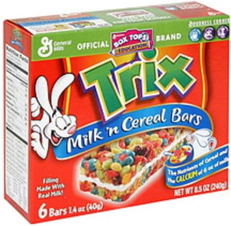 General Mills Trix Milk 'n Cereal Bars - 6 ea, Nutrition Information ...