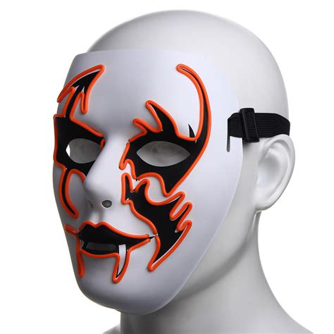 Halloween Mask LED Luminous Flashing Face Mask Party Masks Light Up ...