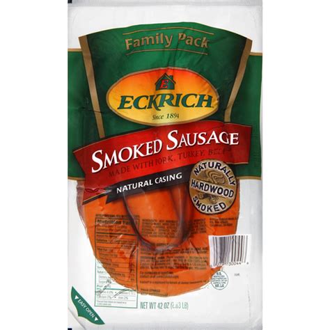 Eckrich Smoked Regular Sausage 3lb bag | Smoked | Martin's Super Markets