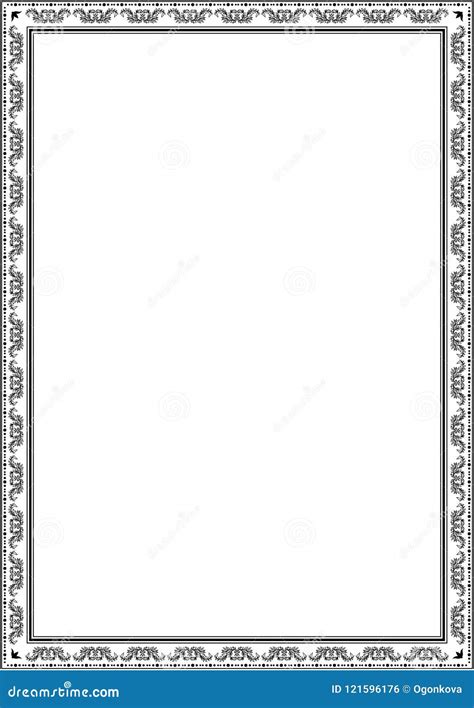 Frame Border Design Template. Black and White Decorative Vector Border Stock Vector ...