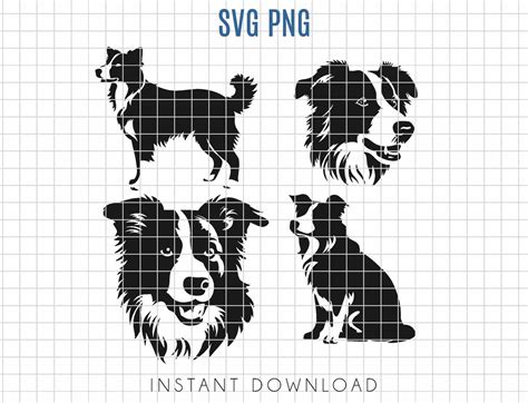 Border Collie SVG Bundle, Border Collie Silhouette Bundle, Easy to Cut ...